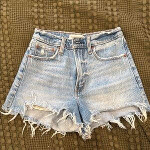 Abercrombie & Fitch Frayed Hem Blue Jean Shorts